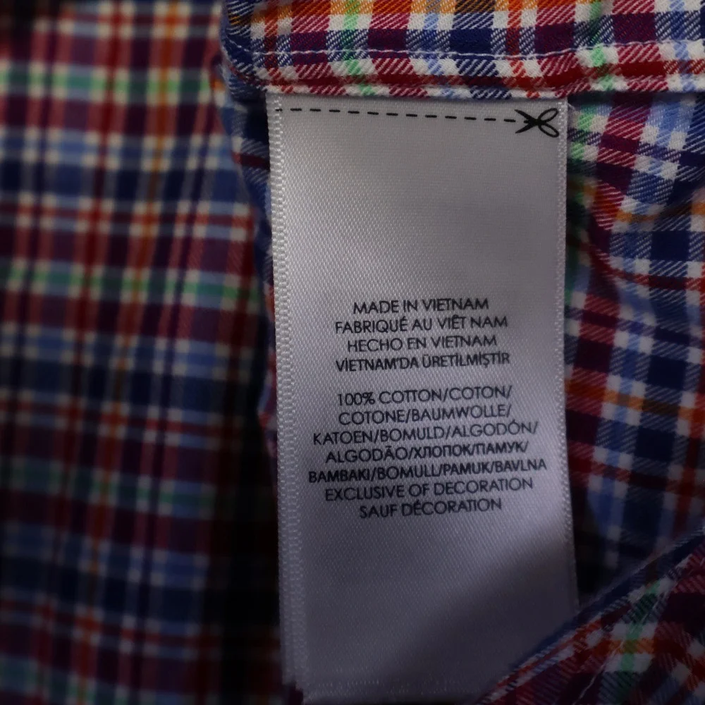 Polo Ralph Lauren Mens Classic Fit Plaid Button Down Shirt Red Blue Medium M